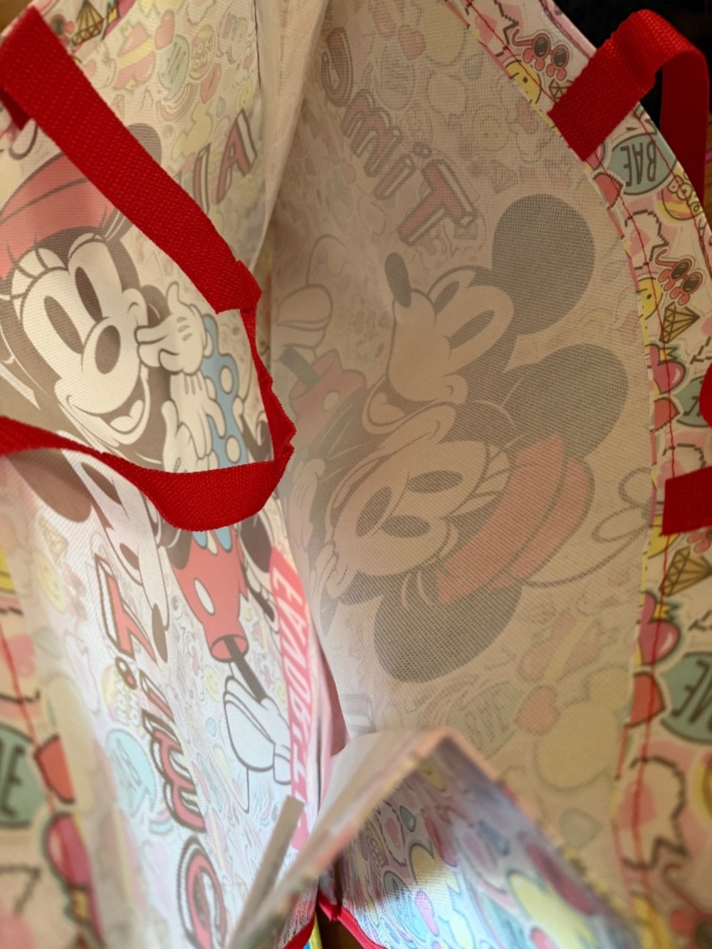3-Disney's Mickey Mouse & Minnie Mouse Reusable Extra Large Tote Bags - Picture 6 of 15